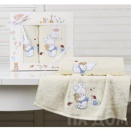 Полотенца Karna Комплект полотенец детский "KARNA BAMBINO-BUNNY" (50*70; 70*120), кремовый