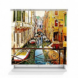 Шторы рулонные ролло Divino DelDecor Рулонная штора ролло лен "Каналы Венеции", 120 см