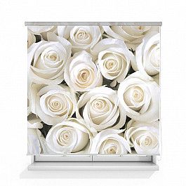 Шторы рулонные ролло Divino DelDecor Рулонная штора ролло термоблэкаут "Розы белые", 160 см