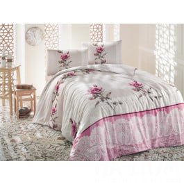 Постельное белье Altinbasak Комплект постельного белья "RANFORCE ALMILA" (2 спальный), бежевый