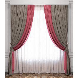Шторы для комнаты Белошвейка Комплект штор Латур, розово-серый, 170*270 см
