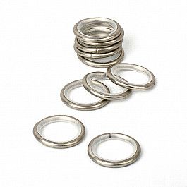 Кольца Delfa Комплект колец бесшумных с круглым сечением для металлического карниза, хром матовый, №100, диаметр 16 мм