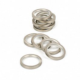 Кольца Delfa Комплект колец бесшумных с прямоугольным сечением для металлического карниза, хром матовый, №100, диаметр 16 мм