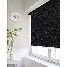 Шторы рулонные ролло Идея Рулонная штора ролло lux "Etamin" цветы, черный, 160 см