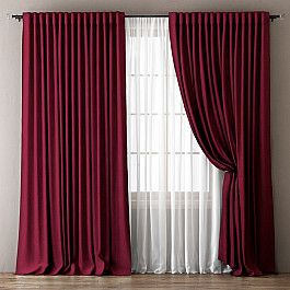 Шторы для комнаты Белошвейка Комплект штор Омма, бордовый, 240*270 см
