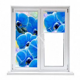 Шторы рулонные Divino DelDecor Рулонная штора термоблэкаут "Орхидея синяя", 43 см