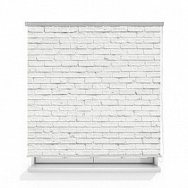 Шторы рулонные ролло Divino DelDecor Рулонная штора ролло лен "Кирпичная стена белая", 160 см
