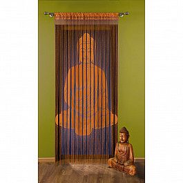 Шторы нити Кисея нитяная штора Delaware на кулиске, Оранжевый, 150*240 см
