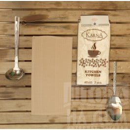 Наборы полотенец для кухни Karna Набор вафельных салфеток "MEDLEY", бежевый, 40*60 см - 2 шт