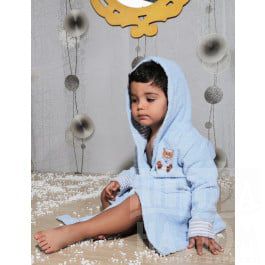 Халат махровый Karna Халат махровый детский с капюшоном "KARNA TEENY" на 2-3 года, голубой