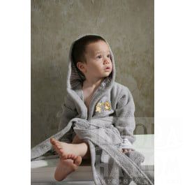 Халат махровый Karna Халат махровый детский с капюшоном "KARNA TEENY" на 4-5 лет, серый