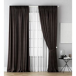 Шторы для комнаты Белошвейка Комплект штор Каспиан, коричневый, 240*270 см