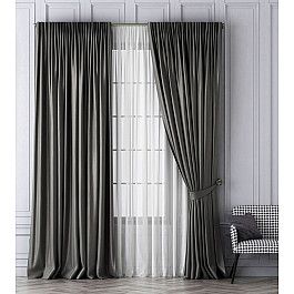 Шторы для комнаты Белошвейка Комплект штор Шанти, серый, 170*270 см