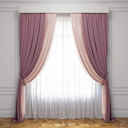 Шторы для комнаты Белошвейка Комплект штор Латур, розовый, светло-розовый, 170*270 см