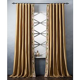 Шторы для комнаты Белошвейка Комплект штор с вышивкой Шарлиз, золотой, 200*280 см