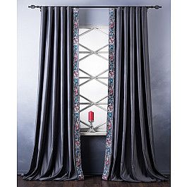 Шторы для комнаты Белошвейка Комплект штор с вышивкой Шарлиз, серый, 200*280 см