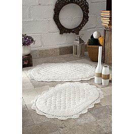 Коврик для ванной Modalin Набор ковриков для ванной кружевной "MODALIN MERIT" (50*80; 45*60), кремовый