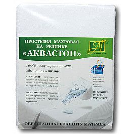 Простыни Alvitek Простынь "Аквастоп" на резинке, белый, 60*120*20 см