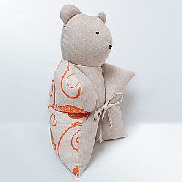 Декоративная подушка Нивасан Декоративная подушка "Мишка", оранжевый