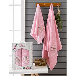 Полотенца Merzuka Комплект махровых полотенец Merzuka Fiorella (50*90; 70*140), розовый