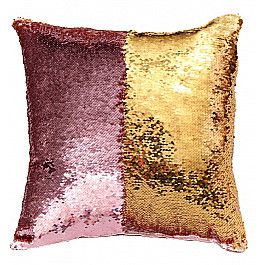 Декоративная подушка Twinklbaby Подушка переводная из пайеток Magic Shine, розовое золото, 40*40 см
