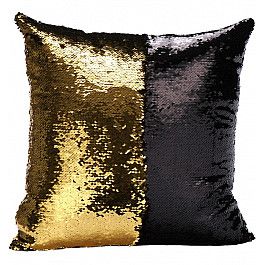 Декоративная подушка Twinklbaby Подушка переводная из пайеток Magic Shine, черное золото, 40*40 см