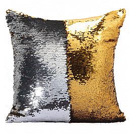 Декоративная подушка Twinklbaby Подушка переводная из пайеток Magic Shine, золотое серебро, 40*40 см