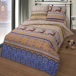 Постельное белье Арт-постель КПБ из бязи арт. 104 "Норвежская сказка голубая" (2 спальный)