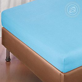 Простыни Арт-постель Простынь поплин гладкокрашеный на резинке "Лагуна", 90*200 см