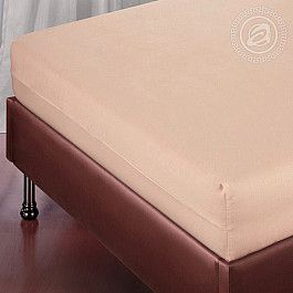 Простыни Арт-постель Простынь поплин гладкокрашеный на резинке "Персик", 90*200 см