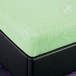 Простыни Арт-постель Простынь трикотажная на резинке "Клетка", зеленый, 60*120 см