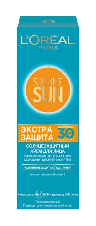 L'Oreal Sublime Sun Экстра Защита Солнцезащитный Крем для лица SPF 30