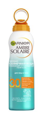 Garnier Ambre Solaire Солнечная вода Освежающий Солнцезащитный Спрей-вуаль для лица и тела SPF 30