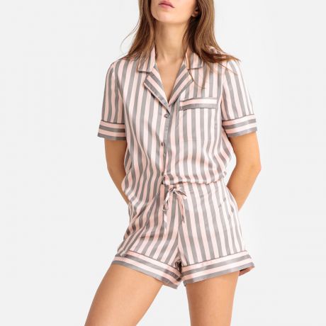 Пижама с шортами в полоску