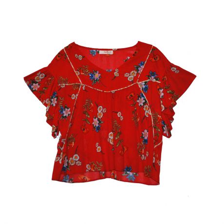 Блузка с цветочным рисунком и рукавами с воланами Regence