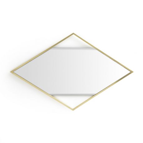 Зеркало в форме ромба из латуни REFLET
