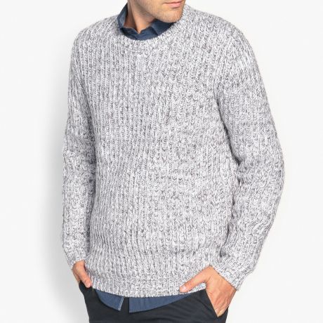 Пуловер из плотного трикотажа с круглым вырезом
