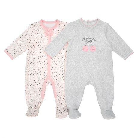 2 пижамы для новорожденных из велюра 0 мес-3 лет