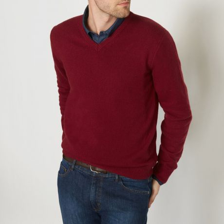 Пуловер с V-образным вырезом PHILIPPE,100% шерсть ягненка