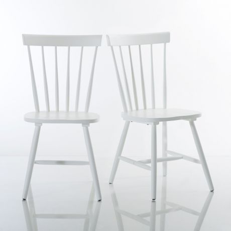 Комплект из 2 стульев с перекладинами из массива гевеи, JIMI