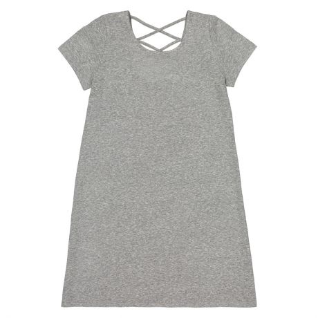 Платье-футболка с короткими рукавами и перекрещивающимися полосами сзади, 10-18 лет
