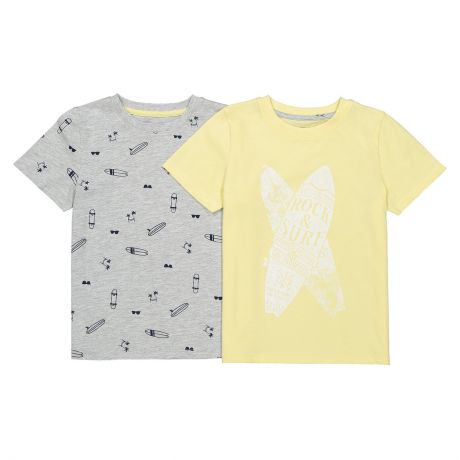 Комплект из 2 футболок с рисунком, знак Oeko-Tex, 3-12 лет