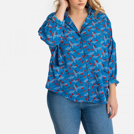 Блузка в стиле пижамы с рисунком
