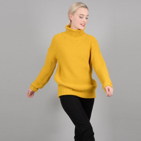 Пуловер-водолазка из плотного трикотажа