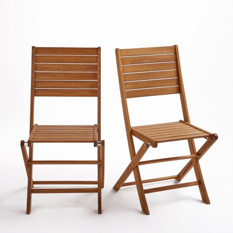Комплект из 2 складных стульев из эвкалипта, Euka
