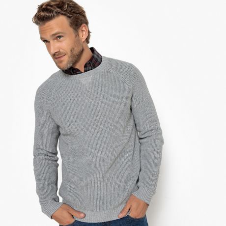 Пуловер с круглым вырезом из плотного трикотажа