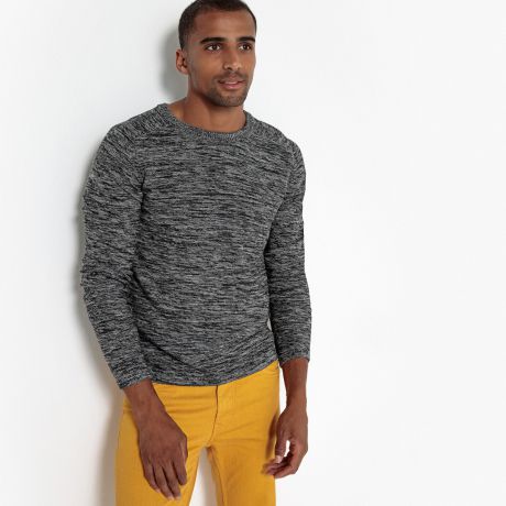 Пуловер с круглым вырезом из плотного трикотажа