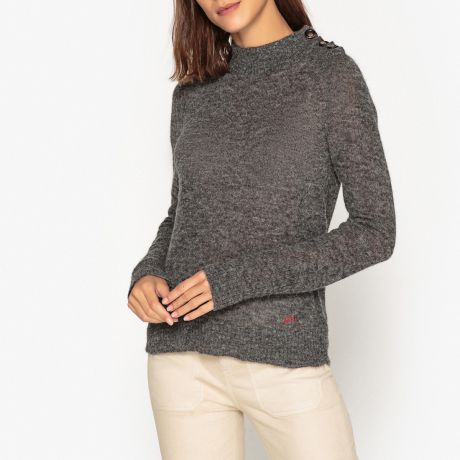 Пуловер с воротником-стойкой из тонкого трикотажа MIMOSA