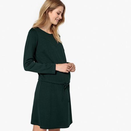 Платье с длинными рукавами из трикотажа для периода беременности