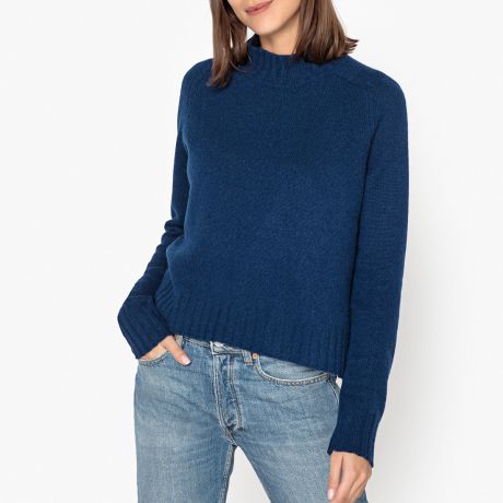 Пуловер с воротником-стойкой из кашемира